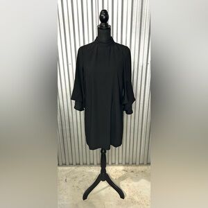 Women’s Anna Cate Black Polyester Long Sleeve Midi Designer Dress Small